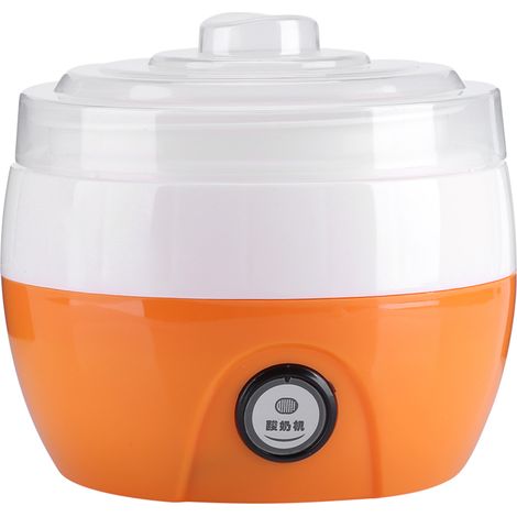 Yaourtière électrique automatique 1L, outil de yaourt fait maison, récipient en plastique (orange) (1/5)