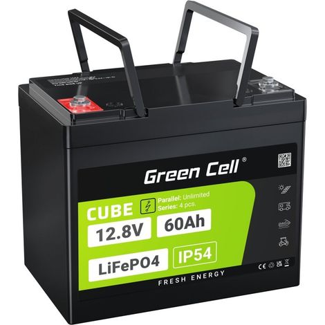 Green Cell LFPGC12V60AH batterie lithium fer phosphate 12,8V 60Ah (1/5)