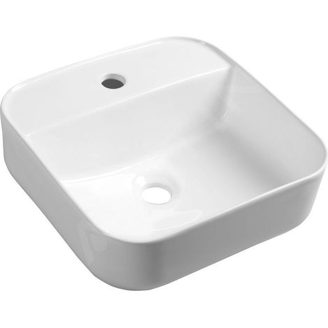 Sapho Lavabos - Lavabo Molvena 395x395 mm, sans trop-plein, blanc AR453 (1/5)