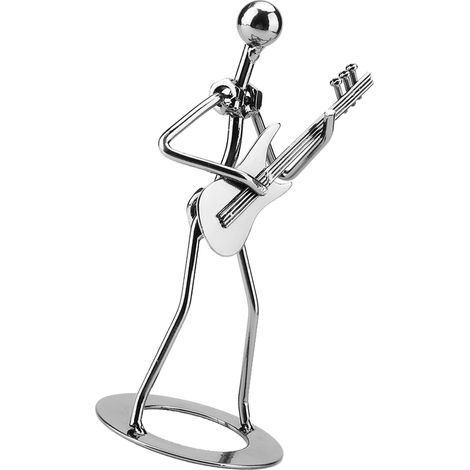 Sammlerfigur eines Musikers, Ornament, Geschenk, Gitarrenspielerfigur aus Eisen, Dekoration