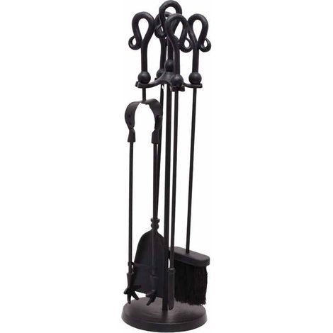 Crook Top Companion Set - Metal - L18 x W18 x H66 cm - Black