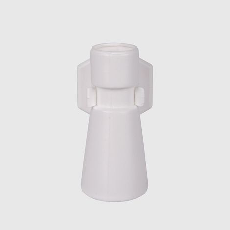 La Briantina Amphore Pot avec Support adhésif pour Emplacement cimetière, Petit Porte-Fleurs en Plastique Blanc, 8,5 x 4 cm (1/3)