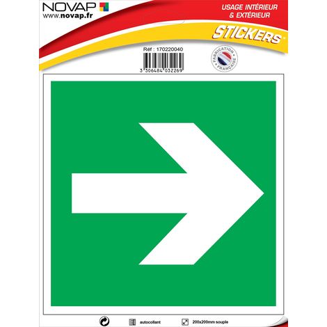 Panneau Flèche verte - Vinyle adhésif 200x200mm - 4032269