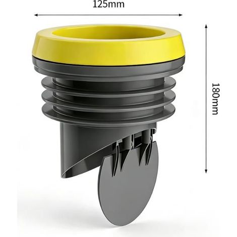 Clapet anti odeur PVC 100-110mm - 1, Joint toilette anti-retour tuyau PVC évacuation - Noir Aucuneary (1/5)