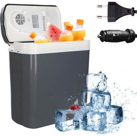 Wolketon Glaciere électrique, portable Boîte réfrigérante  12V / 230V Boîte chauffante thermoélectrique - Mode éco - Voiture et Prise de Courant - 20 L