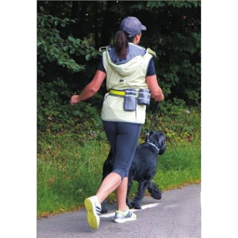 Laisse Jogging pour Chien, Mains libres Laisse pour Chiens, Laisse Course Elastique, Poches Amovibles et Ceinture Respirante pour (1/4)