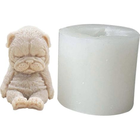 3D-Silikonform für Shar-Pei-Hunde, Kerzen, Seife, Gips, Aromatherapie, Epoxidharz für handgemachte Kuchen, Schokolade, Dessertdekoration