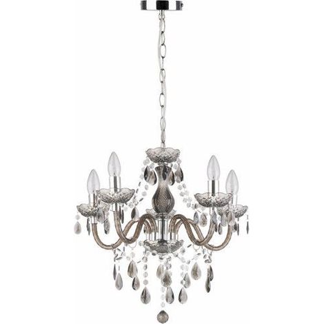 Lustre Marie vintage glamour 5xE14 chrome noir Reality (1/3)
