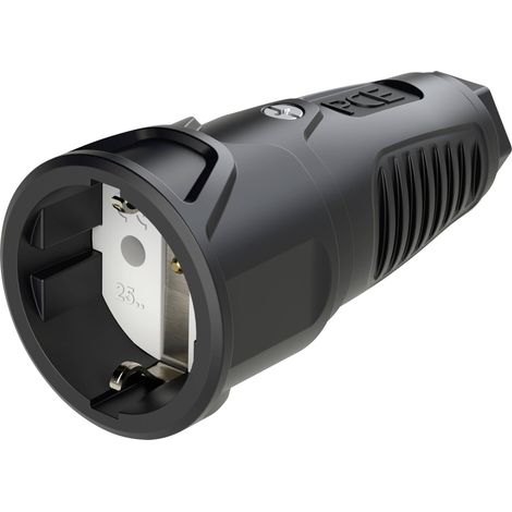 PC Electric 2510-ss Fiche électrique femelle avec terre caoutchouc 250 V noir IP20 (1/2)