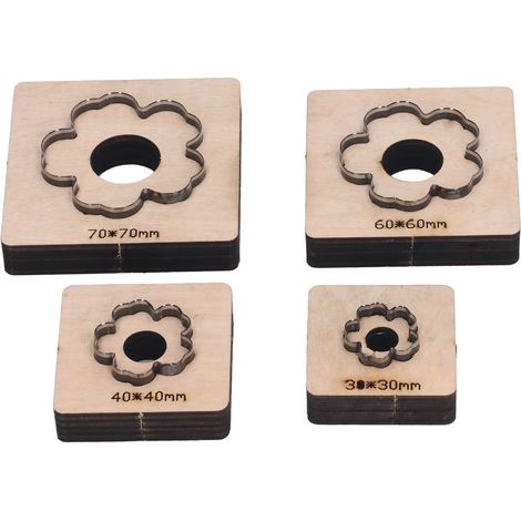 Lot de 4 emporte-pièce cuir fleur acier allié bois coupe nette précise pour carton argile tissu plastique (1/5)