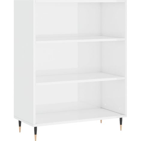 Maison Exclusive - Libreria Bianco Lucido 69,5x32,5x90 cm in Legno Multistrato