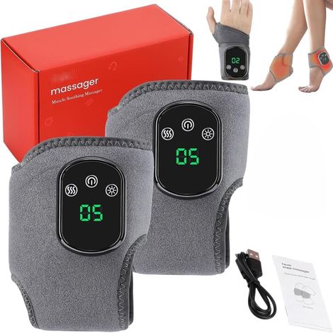 Irovami Appareil massage pieds 3 effets – compression chaude, 3 vitesses, écran tactile, portable (1/5)