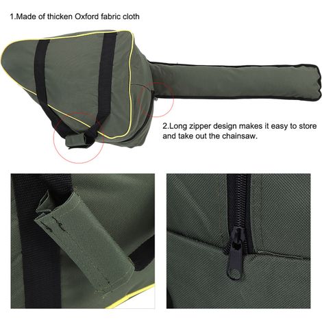 Sac de rangement portable en tissu Oxford pour tronçonneuse, étui de transport pour tondeuse à gazon, boîte de protection (vert) (1/5)