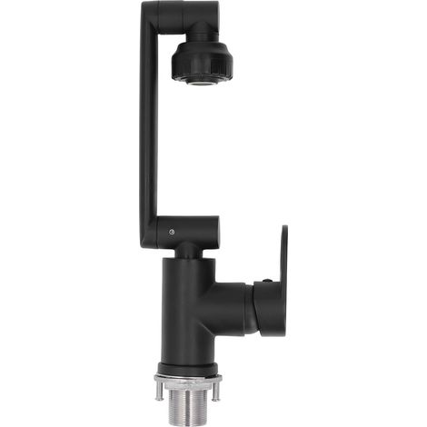 Robinet de salle de bain noir à poignée unique extensible avec flexible pour cuisine et salle de bain G1/2