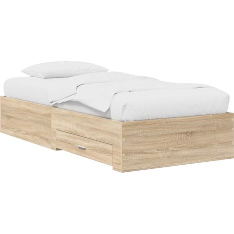Estructura de cama con cajón Roble Sonoma Madera de ingeniería vidaXL