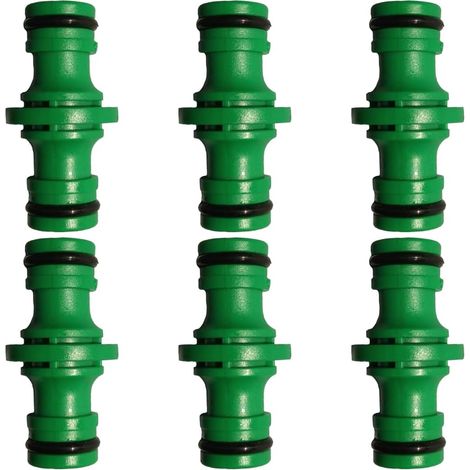 6-piece double hose connector, garden hose fitting for car washing and garden hose connection tube (green) (1/5)