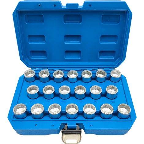 Set mit 20 Ersatzschlüsseln für Porsche-Diebstahlsicherungs-Radmuttern, inklusive Steckschlüsseladapter und Ausbauwerkzeug. (1/5)
