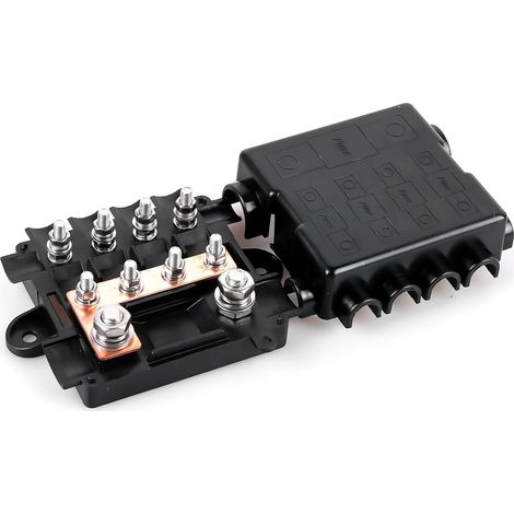 Porte-Fusibles Mixte (1 Mega + 4 Midi), Bloc de Distribution pour Circuits Hauts et Moyens (Auto/Bateau/Camion)