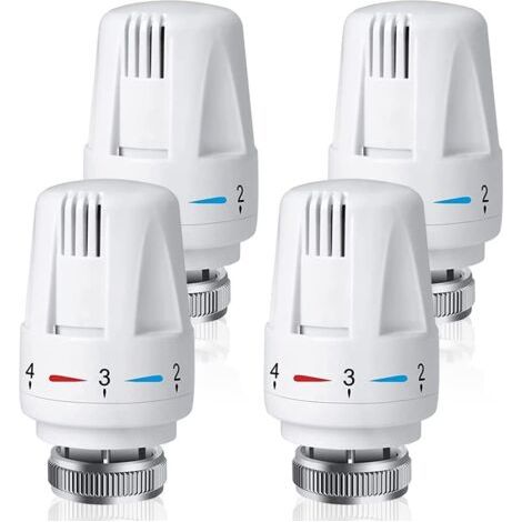 Pair Lot De 4 Vanne Thermostatique Radiateur, CJBIN Tête Thermostatique Radiateur M30 x 1,5, Robinet Thermostatique Radiateur pour La Maison Et Le Bureau, Remplacement de Thermostat de Radiateur (1/5)