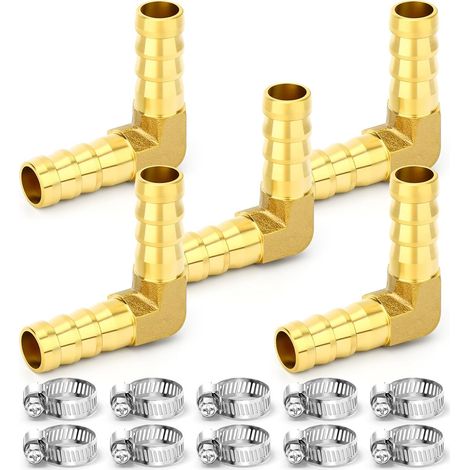 5pcs Elbow Reducer 90° Brass 8 mm with Collars (1/5)