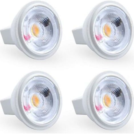 3W MR11 GU4 LED-Lampe, Kaltweiß 6000K, 12V AC/DC, entspricht einer 35W Halogenlampe. Ideal für Zuhause, Büro, Geschäft, Supermarkt, Bars, Cafés, Ausstellungen, Hotels, Restaurants usw. (4 Stück) [Schu