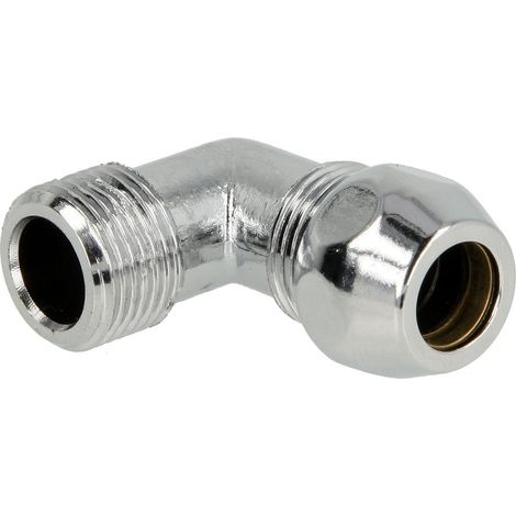 Coude-raccord de serrage 1 côté 3/8’’ x 10 mm, chromé