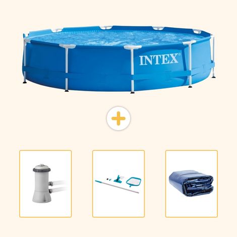 Intex Piscine Tubulaire Ronde - 366x76 cm - 4-pièces SCB81 (1/5)