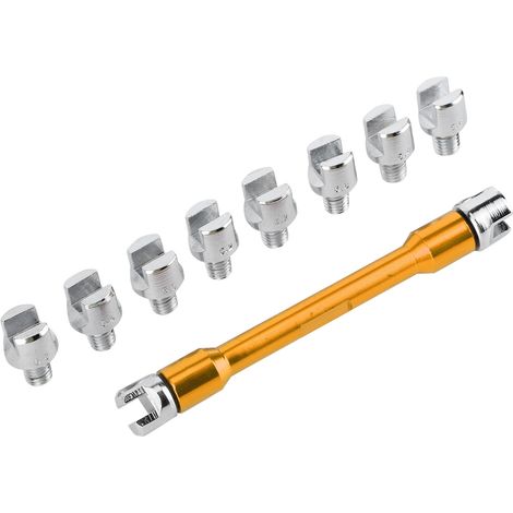 Clé à rayons moto CNC, jeu de 5,0 à 6,8, longueur 93 mm/3,7 po, pour la plupart des deux-roues, dorée (1/5)
