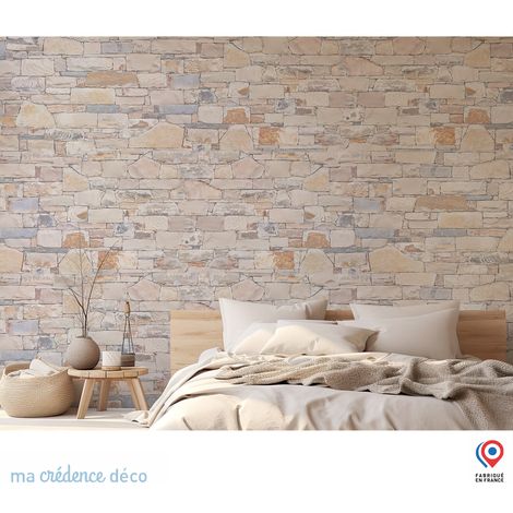 Papier peint : Mur, Pierres naturelles 3 - Intissé - L.200 x H.280 cm - Blanc perle (1/5)