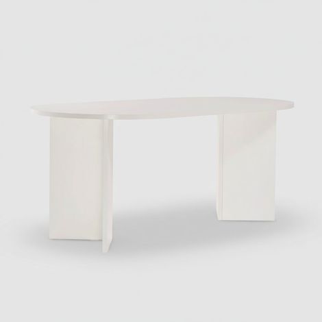 Tavolo da pranzo ovale in melaminico 180 cm Sablin - Bianco