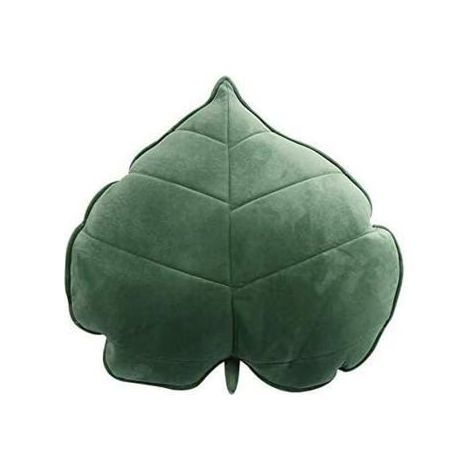 Coussin décoratif - PZCC - Feuille 3D - Vert - 13 x 13 cm - Déhoussable (1/4)