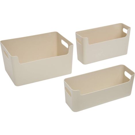 Organizzatore essentiels l25,4 25,5 26,3cm beige 3 pezzi - 5five