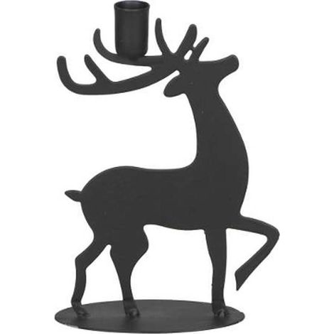 POSIWIOKerzenhalter Hirsch schwarz 9 x 4 x 13 cm