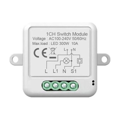 Tuya Smart Switch ZigBee interrupteur à distance module interrupteur invisible Zero Fire interrupteur caché minuterie,ZigBee zéro feu 1 voies (1/4)