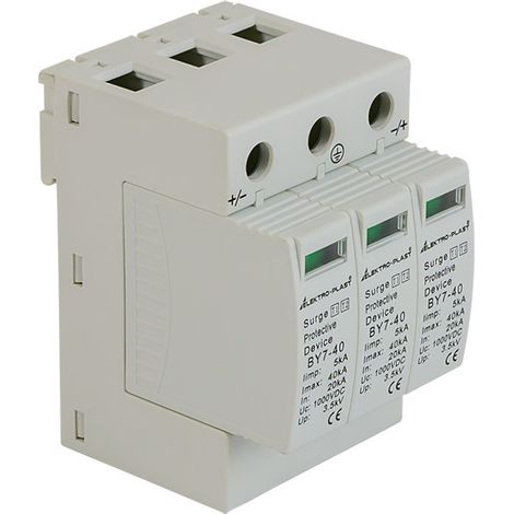 Scaricatore di sovratensione fotovoltaico 3P (T1+T2 DC) BY7-40 1000VDC (1/4)