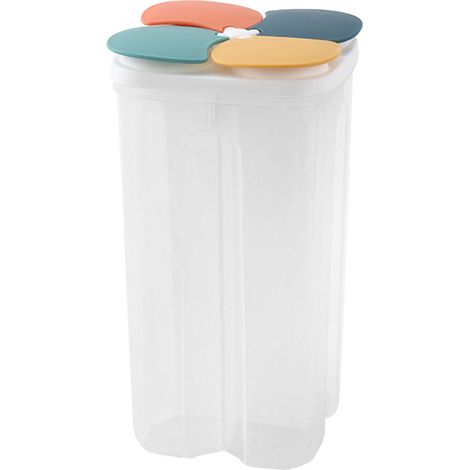 Boîte de conservation alimentaire multifonctionnelle à 4 compartiments, fermeture hermétique, gain de place, distributeur de céréales sûr pour la cuisine (1/4)
