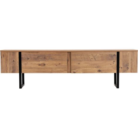 Mueble TV industrial con armarios de madera y negros 180cm MOOV (1/5)