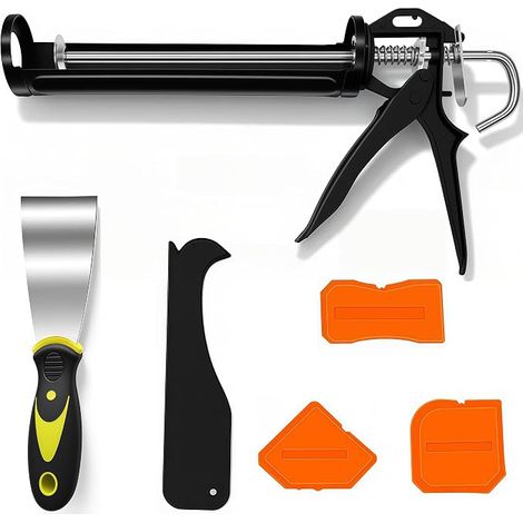 Caulking Gun, Heavy Duty Anti-Drip Putty Gun with Smooth Shank and Quick Release for Silicone, Adhesives, Construction, Home Repairs (Standard Size 10 Oz) (1/5)