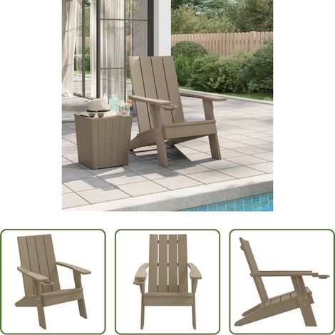 Chaise Adirondack - Chaise de jardin Adirondack marron clair 75x88,5x89,5 cm PP (1/5)