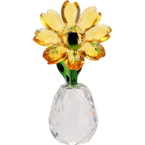 Stück Kristall-Sonnenblumenfigur, Kristallornament, Briefbeschwerer, Tisch (1/4)