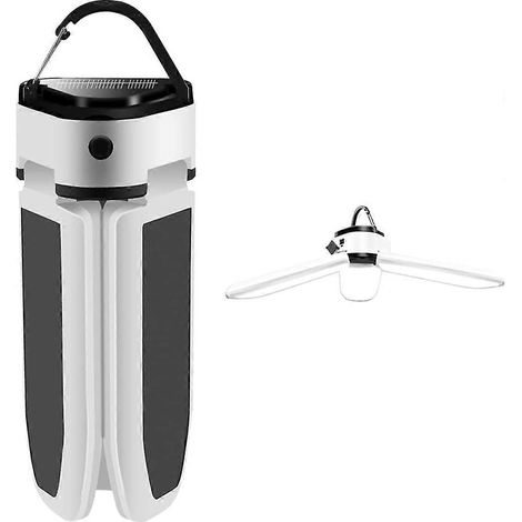 Lanterne de camping rechargeable, 30 W, 1000 lumens, 5 modes, lampe de camping pliable et suspendue, lampe portable pour terrasse, jardin, barbecue et randonnée (recharge solaire) (1/5)