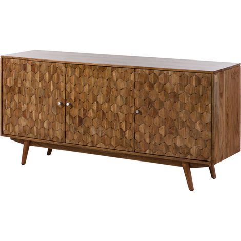 MOSAYK 110 credenza in legno di acacia laccato / natur 160x42x75 (1/3)