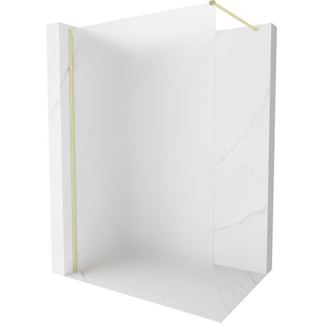 Mexen Kioto-X Duschwand Walk-in 150 x 200 cm, Frost 10 mm, gebürstetes Gold - 800-150-101-55-30-X (1/5)