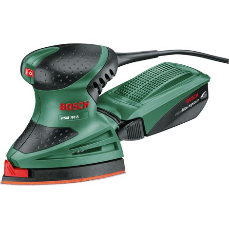Ponceuse multi-usage Bosch PSM 160 A (160 watts, 3 feuilles abrasives, surface de ponçage : 104 cm²)