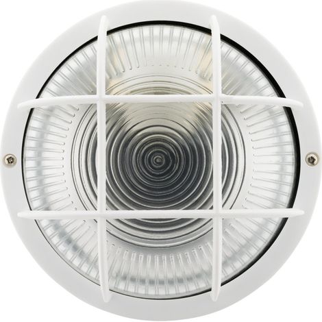 Hublot - Rund - 100W Schraubbetrieb - IP44 - Klasse 2 + Schutzgitter