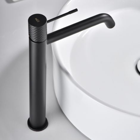 Imex - Grifo Monomando Lavabo Caño Alto Negro Serie Génova (1/4)
