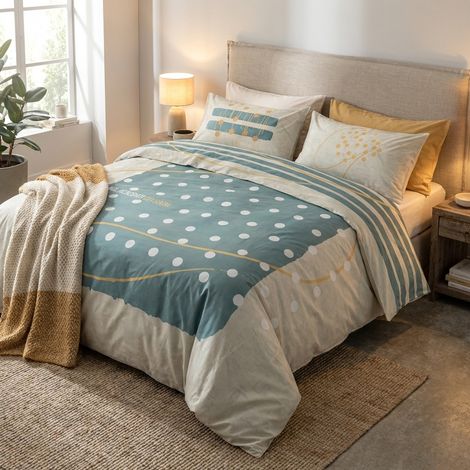 Set lenzuola matrimoniali cotone 100% Flower Power - Multicolore 1