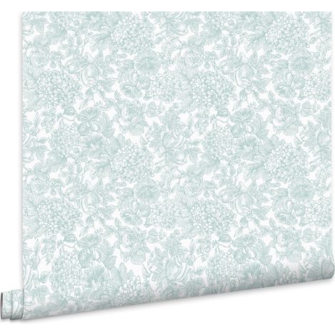 Laura Ashley Louise Vliestapete Duck Egg Blue 10mx52cm (1/5)