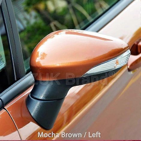 Farbig lackierte Außenspiegelabdeckung für Ford Fiesta (2009–2014) – Mokkabraun, links