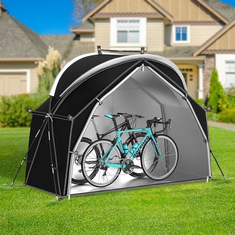 Tente de vélo, abri de vélo Portable, en Tissu Oxford 210D, imperméable, indéchirable, Housse de vélo avec fenêtre d'aération et Poches 200x80x145CM (1/5)
